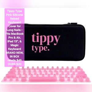 Tippy Type Pink Silicone Raised Keyboard Cover for Long Nails